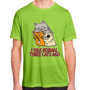 I Was Normal Three Cats Ago Funny Cat Lover Adult ChromaSoft Performance T-Shirt