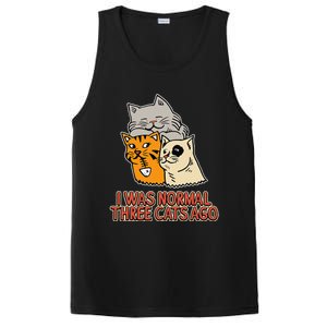 I Was Normal Three Cats Ago Funny Cat Lover PosiCharge Competitor Tank