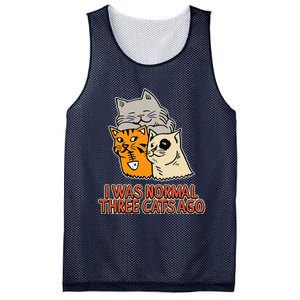 I Was Normal Three Cats Ago Funny Cat Lover Mesh Reversible Basketball Jersey Tank