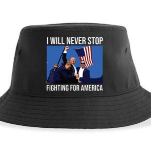 I Will Never Stop Fighting For America Trump Quote Sustainable Bucket Hat