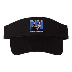 I Will Never Stop Fighting For America Trump Quote Valucap Bio-Washed Visor