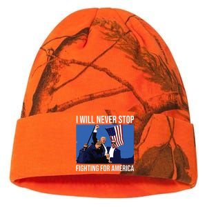 I Will Never Stop Fighting For America Trump Quote Kati Licensed 12" Camo Beanie