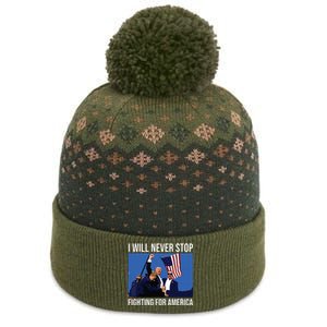 I Will Never Stop Fighting For America Trump Quote The Baniff Cuffed Pom Beanie