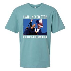 I Will Never Stop Fighting For America Trump Quote Sueded Cloud Jersey T-Shirt