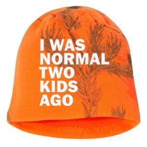 I Was Normal Two Ago Father Day Dad Daddy Papa Pops Kati - Camo Knit Beanie