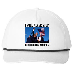 I Will Never Stop Fighting For America Snapback Five-Panel Rope Hat