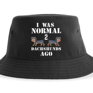 I Was Normal 2 Dachshunds Ago Sustainable Bucket Hat