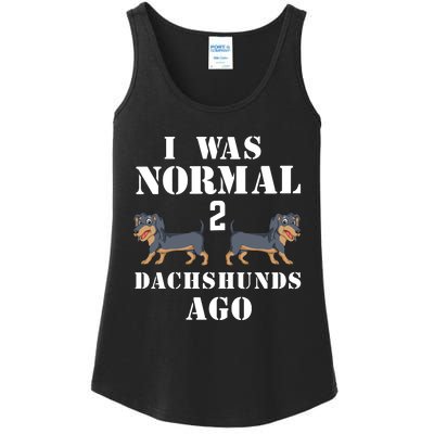 I Was Normal 2 Dachshunds Ago Ladies Essential Tank