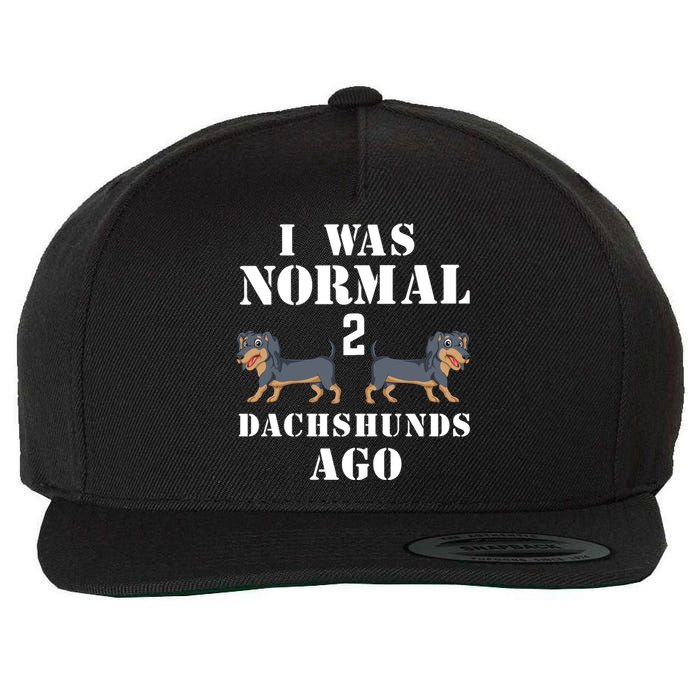 I Was Normal 2 Dachshunds Ago Wool Snapback Cap