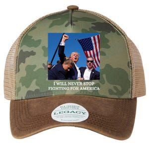 I Will Never Stop Fighting For America Legacy Tie Dye Trucker Hat