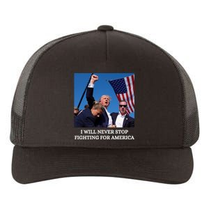 I Will Never Stop Fighting For America Yupoong Adult 5-Panel Trucker Hat