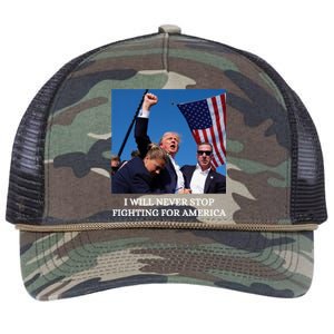 I Will Never Stop Fighting For America Retro Rope Trucker Hat Cap