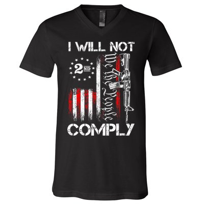 I Will Not Comply 2nd Amendment Gun Owner V-Neck T-Shirt