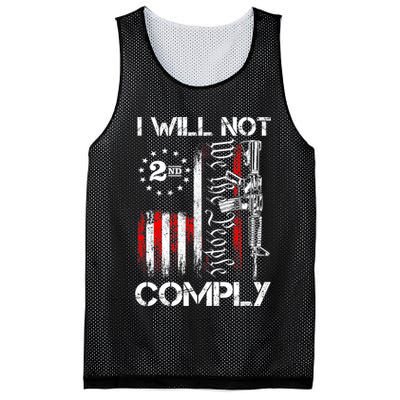 I Will Not Comply 2nd Amendment Gun Owner Mesh Reversible Basketball Jersey Tank