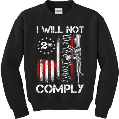 I Will Not Comply 2nd Amendment Gun Owner Kids Sweatshirt