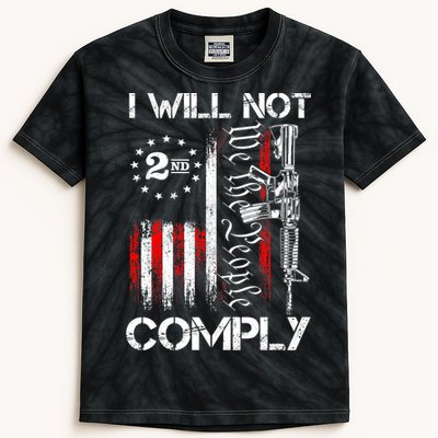 I Will Not Comply 2nd Amendment Gun Owner Kids Tie-Dye T-Shirt