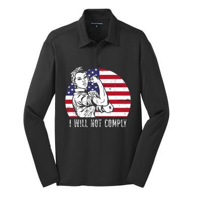 I Will Not Comply Silk Touch Performance Long Sleeve Polo