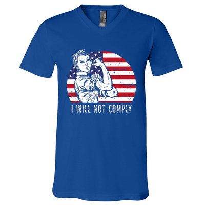 I Will Not Comply V-Neck T-Shirt