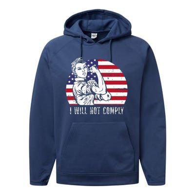 I Will Not Comply Performance Fleece Hoodie