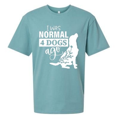 I Was Normal 4 Dogs Ago Funny Dog Lovers Sueded Cloud Jersey T-Shirt