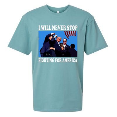 I Will Never Stop Fighting For America Sueded Cloud Jersey T-Shirt