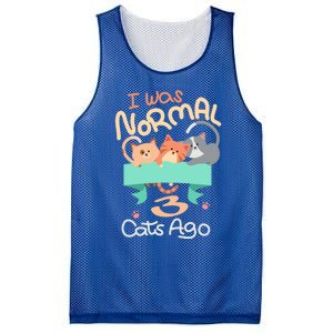 I Was Normal 3 Cats Ago Funny Kitten Lover Gift Cool Gift Mesh Reversible Basketball Jersey Tank