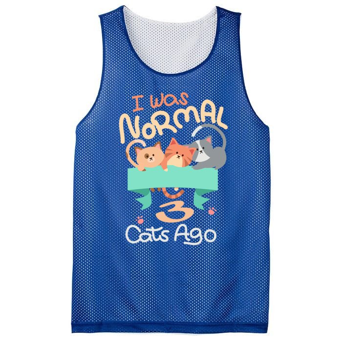 I Was Normal 3 Cats Ago Funny Kitten Lover Gift Cool Gift Mesh Reversible Basketball Jersey Tank