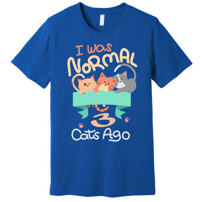 I Was Normal 3 Cats Ago Funny Kitten Lover Gift Cool Gift Premium T-Shirt