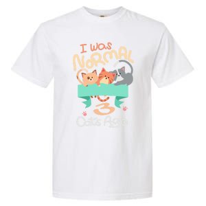 I Was Normal 3 Cats Ago Funny Kitten Lover Gift Cool Gift Garment-Dyed Heavyweight T-Shirt