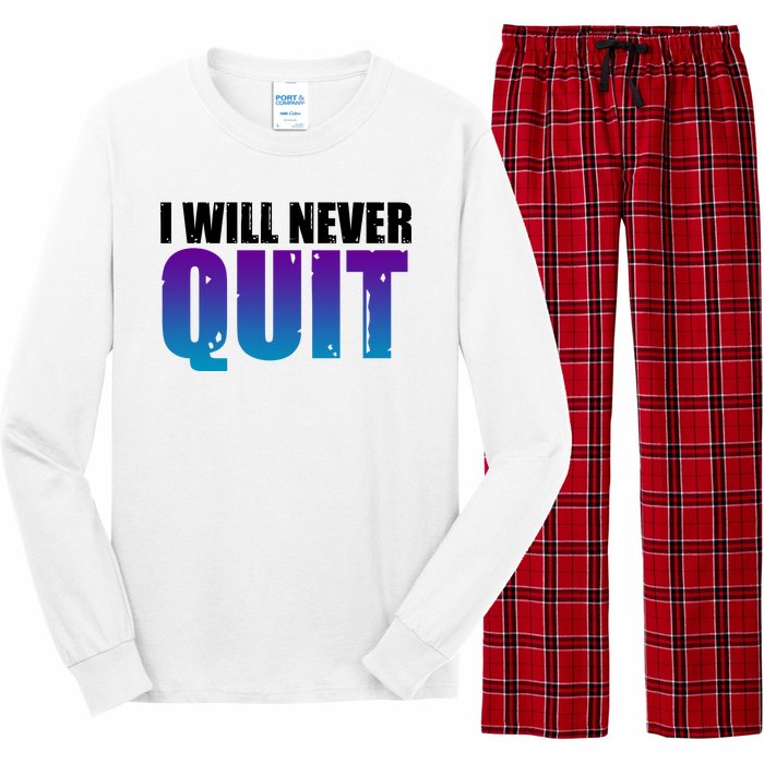 I Will Never Quit Suicide Prevention Long Sleeve Pajama Set