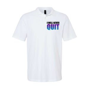 I Will Never Quit Suicide Prevention Softstyle Adult Sport Polo