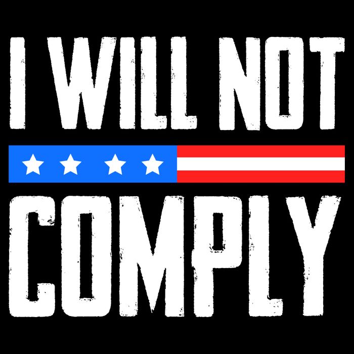 I Will Not Comply No Mandates American Flag Medical Freedom Cropped Pullover Crew