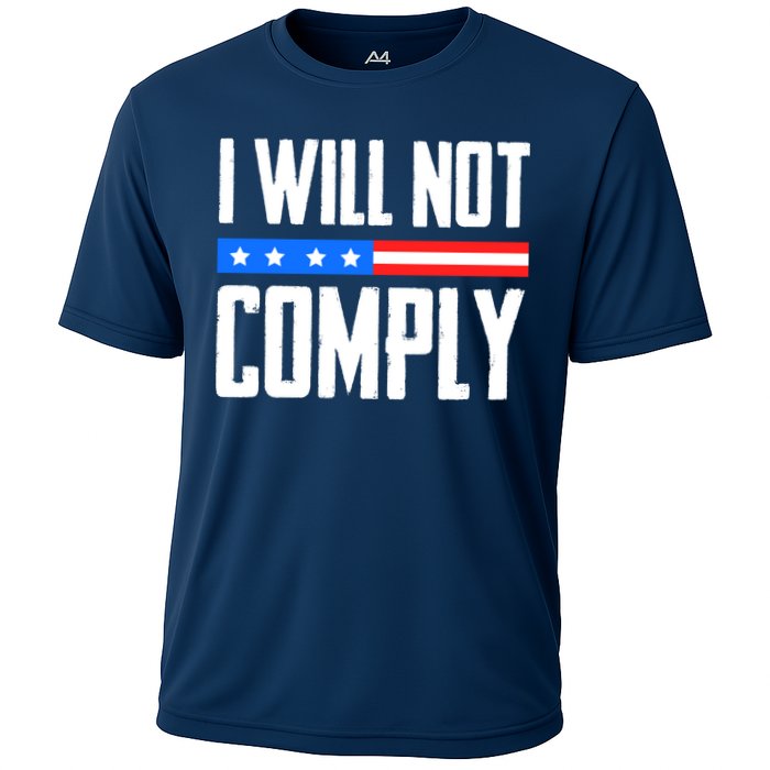I Will Not Comply No Mandates American Flag Medical Freedom Cooling Performance Crew T-Shirt