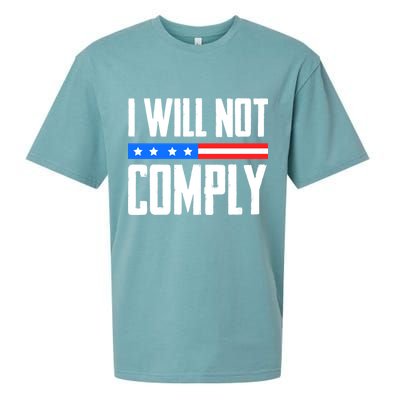 I Will Not Comply No Mandates American Flag Medical Freedom Sueded Cloud Jersey T-Shirt
