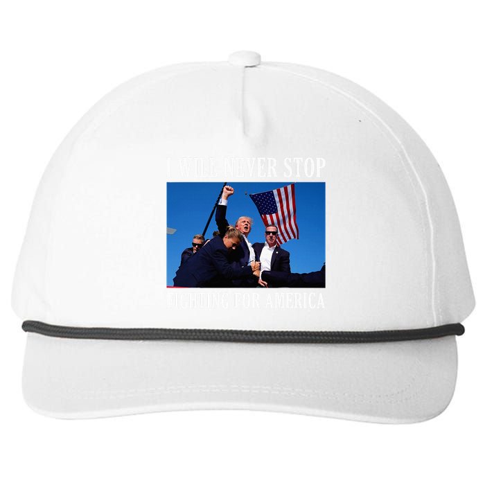 I Will Never Stop Fighting For America Snapback Five-Panel Rope Hat