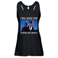 I Will Never Stop Fighting For America Ladies Essential Flowy Tank