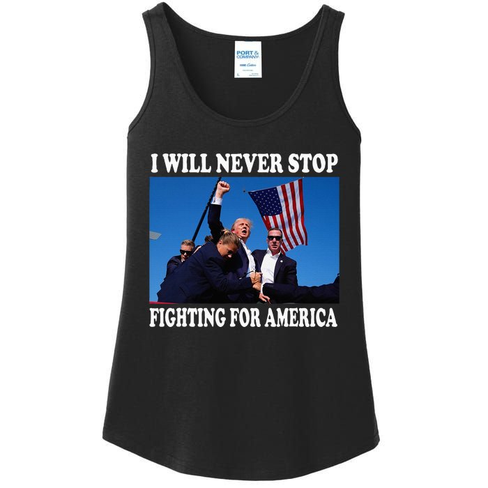 I Will Never Stop Fighting For America Ladies Essential Tank