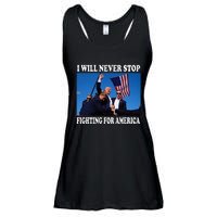 I Will Never Stop Fighting For America Ladies Essential Flowy Tank