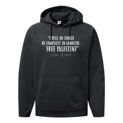 I Will No Longer Be Complicit In Genocide Free Palestine Aaron Bushnell 2 Performance Fleece Hoodie