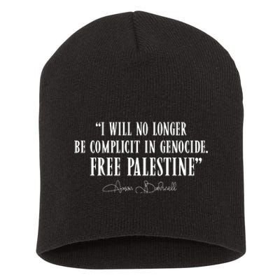 I Will No Longer Be Complicit In Genocide Free Palestine Aaron Bushnell 2 Short Acrylic Beanie