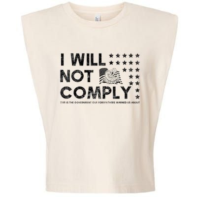 I Will Not Comply Gadsden Flag Patriotic Garment-Dyed Women's Muscle Tee