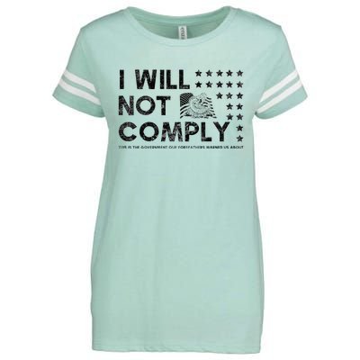 I Will Not Comply Gadsden Flag Patriotic Enza Ladies Jersey Football T-Shirt