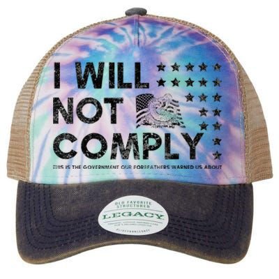 I Will Not Comply Gadsden Flag Patriotic Legacy Tie Dye Trucker Hat