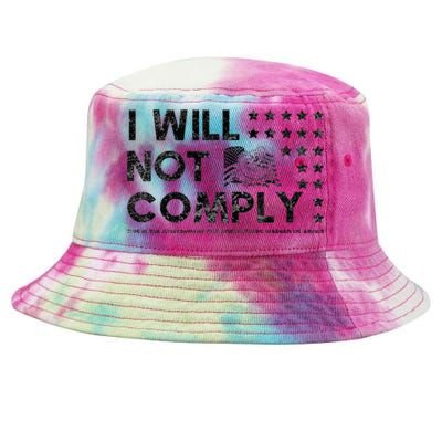 I Will Not Comply Gadsden Flag Patriotic Tie-Dyed Bucket Hat