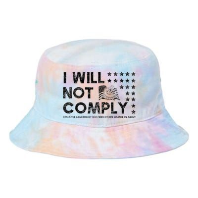 I Will Not Comply Gadsden Flag Patriotic Tie Dye Newport Bucket Hat