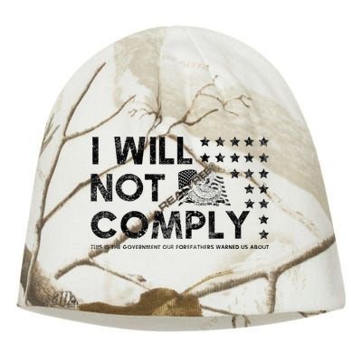 I Will Not Comply Gadsden Flag Patriotic Kati - Camo Knit Beanie