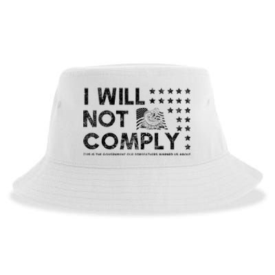 I Will Not Comply Gadsden Flag Patriotic Sustainable Bucket Hat