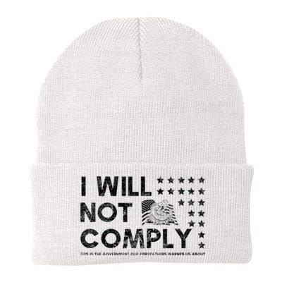 I Will Not Comply Gadsden Flag Patriotic Knit Cap Winter Beanie