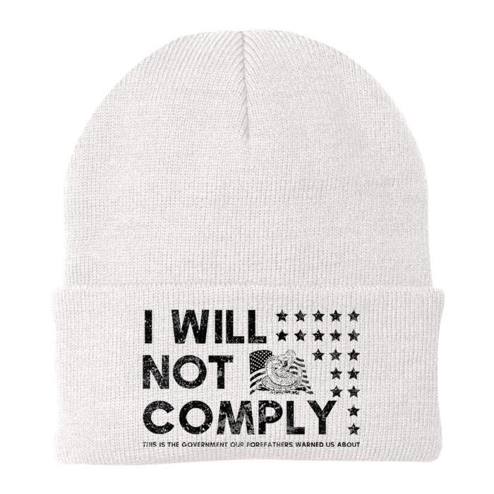 I Will Not Comply Gadsden Flag Patriotic Knit Cap Winter Beanie