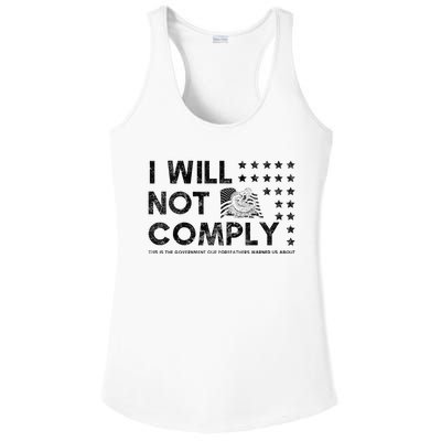 I Will Not Comply Gadsden Flag Patriotic Ladies PosiCharge Competitor Racerback Tank